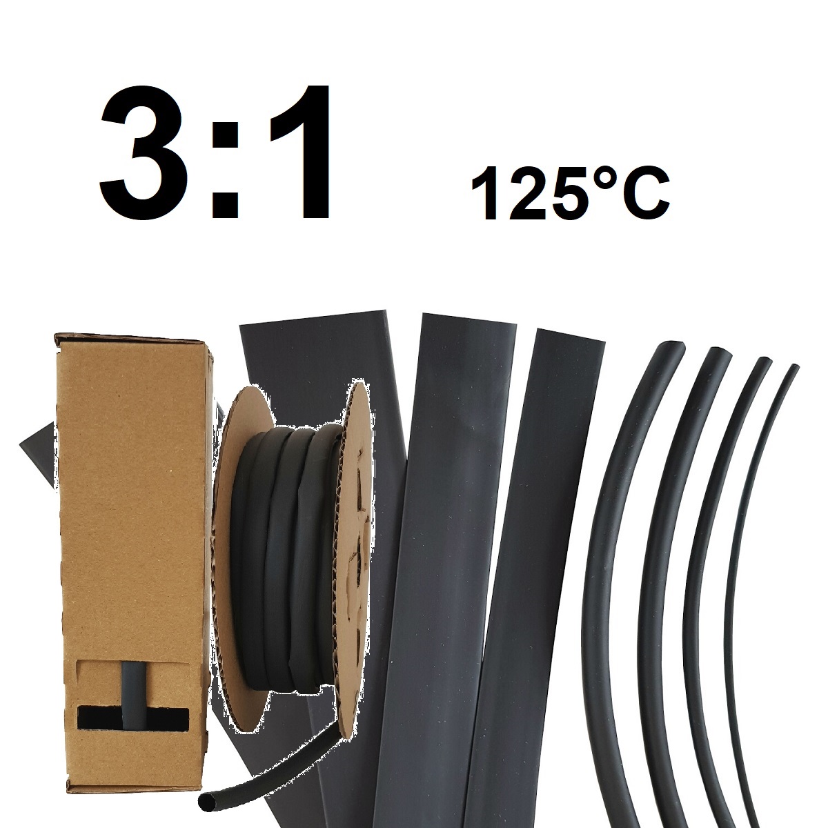 3:1 / schwarz 125°C / Spulenware