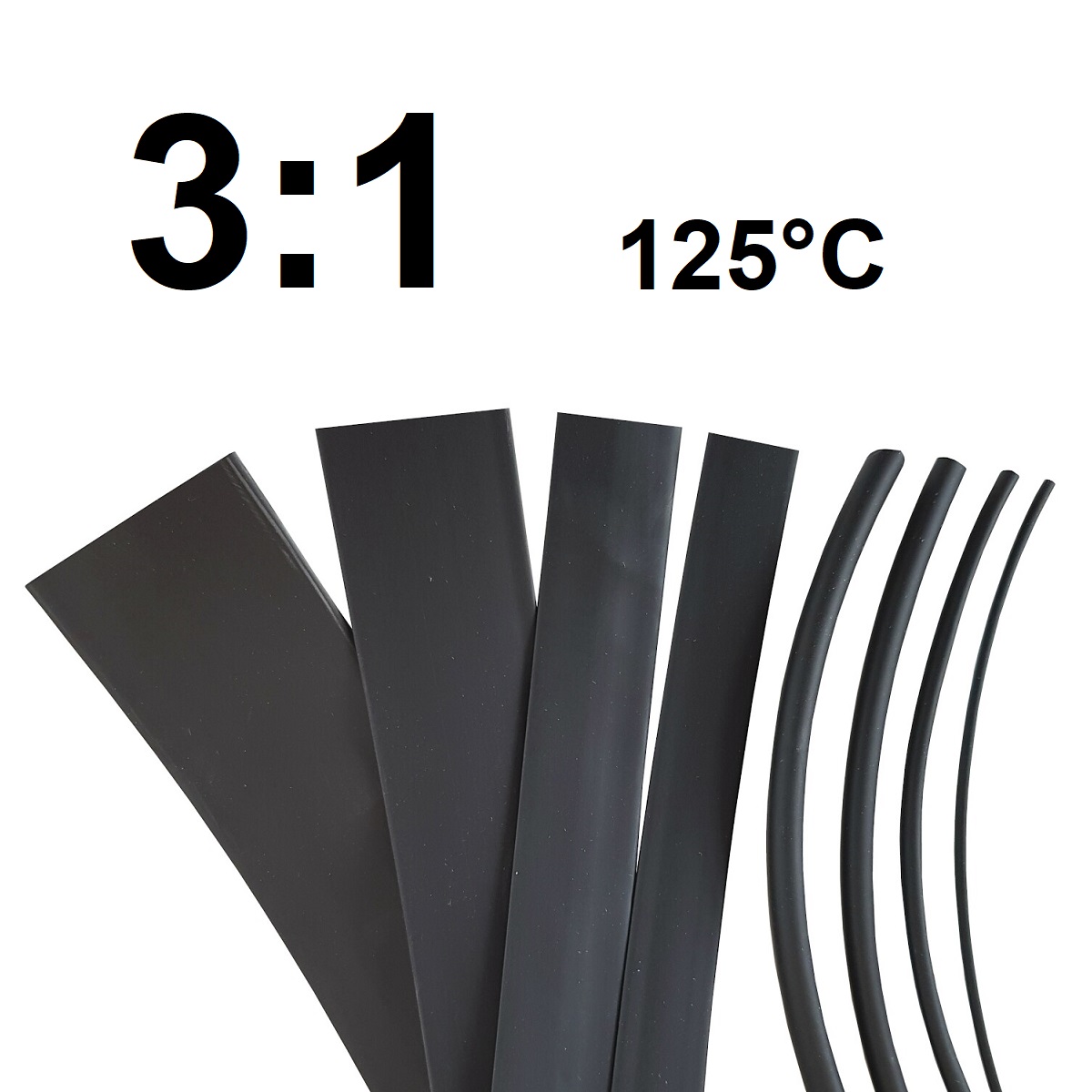 3:1 / 125°C / schwarz / Meterware